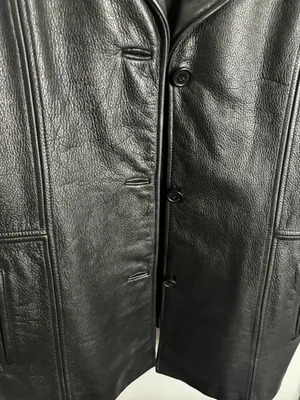 Jones New York Oversized Black Leather Blazer thumbnail 3