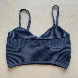 Aerie Blue Ribbed Bralette Crop Top | Size Small | Seamless Stretch thumbnail 1