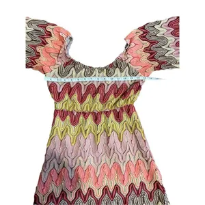 Judith March multicolor textured bell sleeve‎ dress hippie boho sz S thumbnail 7