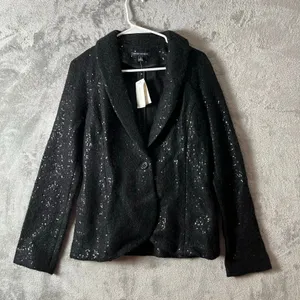 Banana Republic‎ Women’s Black Sequin Wool Blend Blazer Elegant Party Size 6 New thumbnail 1