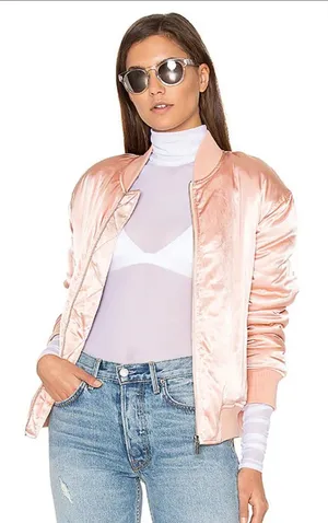 Finders Keepers Claude Bomber Jacket Women's‎ Pink Sand Size Medium thumbnail 1