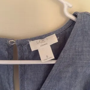 100% Cotton LOFT Denim Blue Romper Shorts thumbnail 5