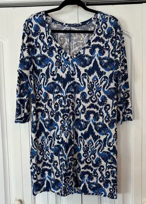 Lily Pulitzer Blue‎ And White Pima Cotton Dress Size Small thumbnail 1