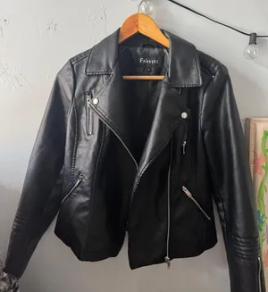 Black Faux Leather Jacket thumbnail 1