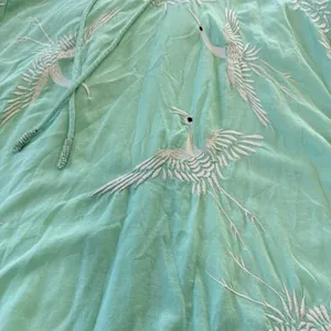 Sundance Aquamarine Embroidered Birds Floral Cotton Boho Beach Dress‎ Size LARGE thumbnail 6