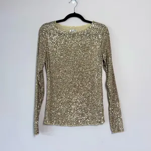 Intimately Free People Gold Rush Sequin Long Sleeve Top Small thumbnail 6