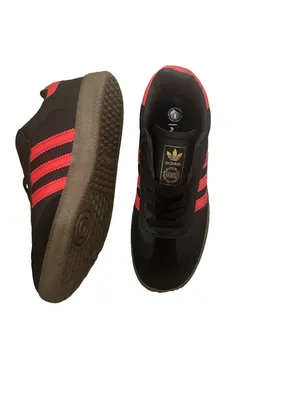 adidas Men’s Low Top Lace-Up Athletic Sneakers Black Red Solid Logo thumbnail 3