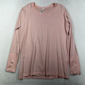 Lululemon Size 18 Swiftly Tech Long Sleeve 2.0 Pink Mist Activewear Top W3DFKS thumbnail 3