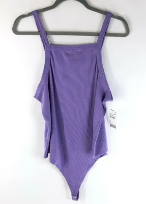 BP Bodysuit Ribbed Knit Square Neck Sleeveless Purple Size 1X thumbnail 1