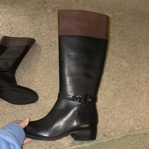 Lauren by Ralph Lauren Makaila Women's Brown/Black Polo Riding Boots Sz 7.5 EUC thumbnail 2