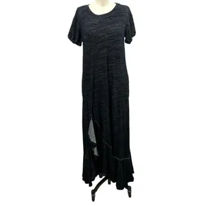 Free People Havana Tee Maxi‎ Dress Charcoal Gray Black Size XS thumbnail 3