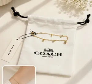 Coach Dainty Charm Bracelet Gold Clear Crystal Accents Dangle Charms cute gift thumbnail 1