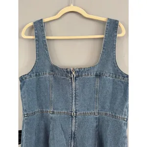 NWT Lulus So Delighted Medium Wash Denim Corset Seam Mini Dress Size XL thumbnail 7