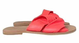 Free People Sandal Rio Vista Neon Coral Slide Leather Sandals Womens Size 36 | 6 thumbnail 6