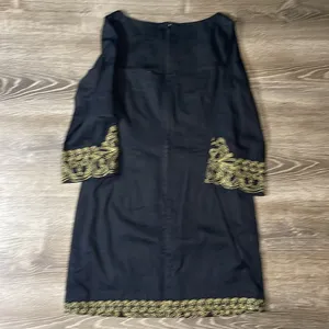 Lilly Pulitzer‎ Shauna Black Tunic with Gold Embroidery Size 4 thumbnail 3