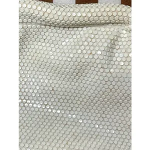 Vintage White Metal Mesh Clutch Purse Mid Century Gate Mouth Evening Bag Bridal thumbnail 4