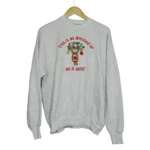 Vintage 90s Cheek-O Reindeer Embroidered Christmas Sweatshirt thumbnail 2
