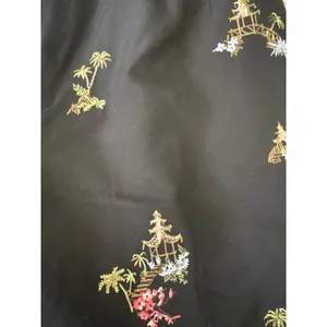Talbots Black Embroidered Pagoda Palm Tree Wide Leg Pants Size 12‎ thumbnail 3