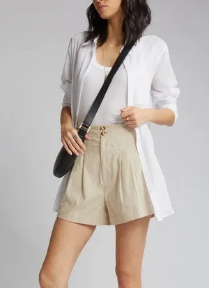 Treasure & Bond NWOT Pleated High Waisted Cotton Shorts thumbnail 1