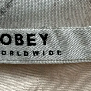 Obey beige floral Y2K spaghetti straps slip dress, size M criss cross back boho thumbnail 2