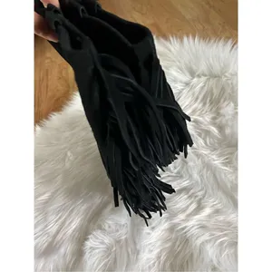 Nine West suede leather boots, size 6 1/2 with fringe cowgirl outfit thumbnail 2