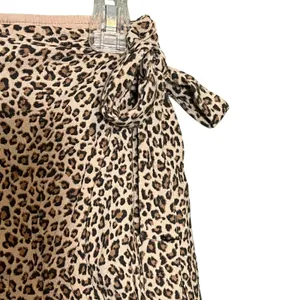 Abercrombie & Fitch Skirt Women's XS Brown Leopard Faux Wrap Ruffle Mini Summer thumbnail 11