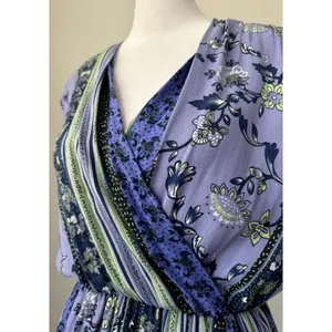 ASTR the Label Dress sz XS Purple Midi Floral Hi Lo Wrap Fairy Sleeveless thumbnail 5