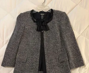 DKNY Gray & Black Blazer Jacket thumbnail 1