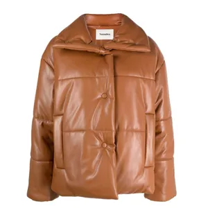NANUSHKA Hide Quilted Padded Vegan Leather OKOBOR Jacket Brown SMALL thumbnail 2