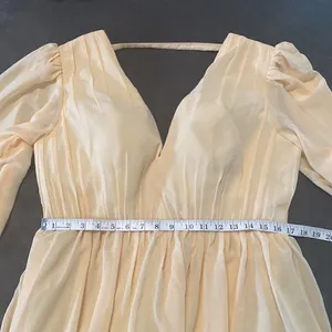 Women’s Full Length Chiffon V-Neck Zip Up Back Formal Dress Leg Split Size 14 thumbnail 9
