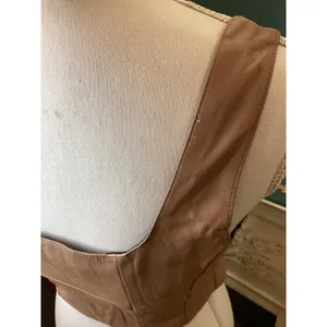 Whiteroom + Cactus Faux Leather Crop Top‎ Size M Tan Beige Corset Style thumbnail 3