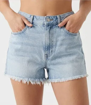 PacSun‎ Vintage High Rise Denim Shorts 27 Light Wash Frayed Cutoff thumbnail 1