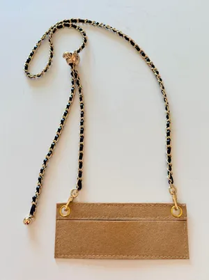 Metal chain and insert for bags/wallets to convert as a crossbody, adjustable thumbnail 1