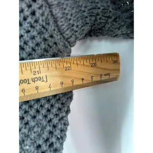 Aerie Women Dark Gray‎ Open Knit Quarter Zip Cropped Cotton Sweater Size M thumbnail 8