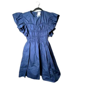 MISA Women's Radha Navy Ruffle Smocked Dress Size XS NWT $360 retail thumbnail 4