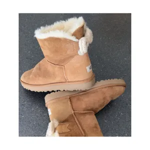UGG Mini Bailey Knit Bow Boots in classic chestnut suede size 8 thumbnail 5