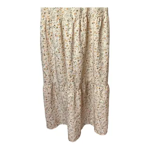 Kojooin Ivory And Orange Floral Print V‎ Neck Tiered Hem Maxi Dress Size 2XL thumbnail 5