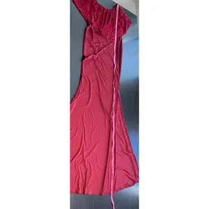 Burgundy Lace Off-Shoulder Maxi‎ Dress Romantic Vampire Whimsigoth Soft Goth M thumbnail 10