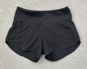 Lululemon Speed Up Shorts Mid Rise 4" Black Athletic Athleisure Women's 4 thumbnail 1
