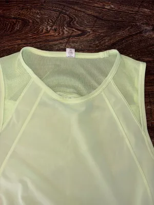 Lululemon Sculpt Tank Top 6‎ Electric Lemon Neon Yellow Sweat Wicking Running thumbnail 7
