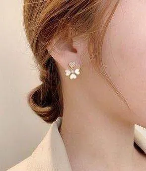 Elegant Flower Love Heart Dangle Drop Earrings for Women thumbnail 6
