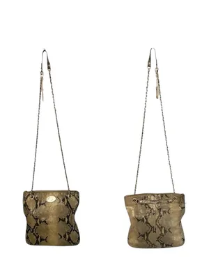 DKNY 𖤐 Convertible Crossbody Leather Handbag 𖤐 Metallic Python 𖤐 Gold Chain thumbnail 2