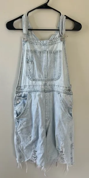 Light Blue Denim Women's Overalls Size M thumbnail 1