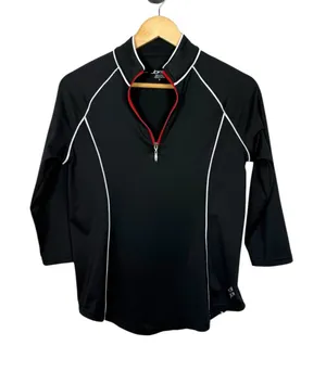 Jofit Women’s Performance Quarter Zip Pullover Golf Tennis Athletic Top S Black thumbnail 1