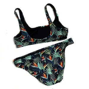 MeUndies Blue Flower of Paradise Swim Suit Top and Bikini Bottom thumbnail 4