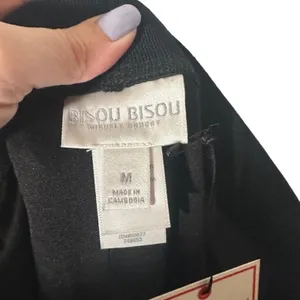 Bisou Bisou Black Metallic Sequin Skinny Ankle Dressy Legging Pants Women Sz M thumbnail 8