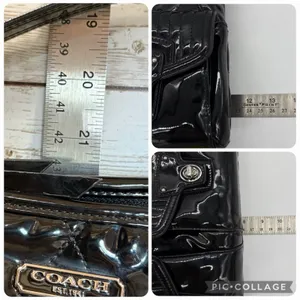 Vtg Y2K Coach Poppy Purse Liquid Gloss Turn Lock Black Quilted Pink Lining 18678 thumbnail 6