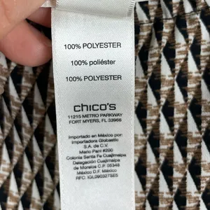 Chico’s Brown Black Diamond‎ Print Wide Leg Flowy Elastic Waist Pull On Pants thumbnail 6