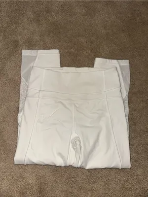 lululemon athletica White Athletic Capri Shorts with Mesh Insets thumbnail 2