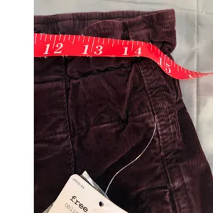 Free People Panther Corduroy Paperbag Pants Purple High‎ Rise Tapered XS thumbnail 5